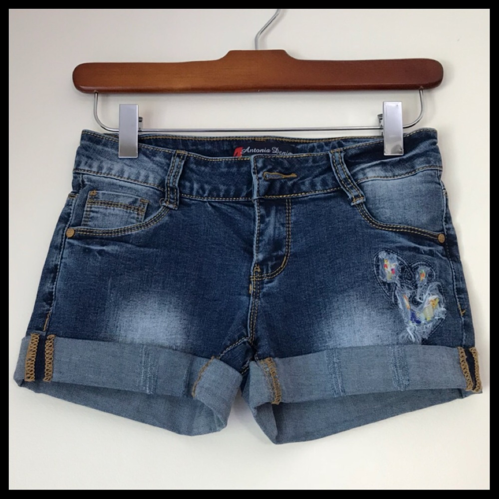 EUC Antonia Denim Distressed Shorts